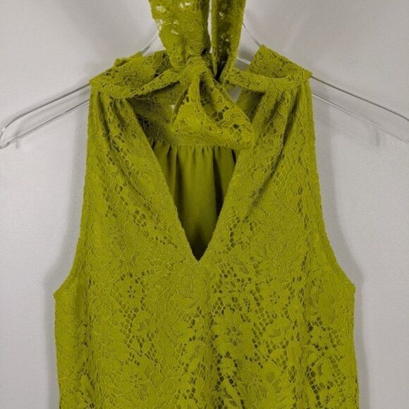 J. Crew Lace Chartreuse Halter Neck Blouse XXS - Picture 11 of 12